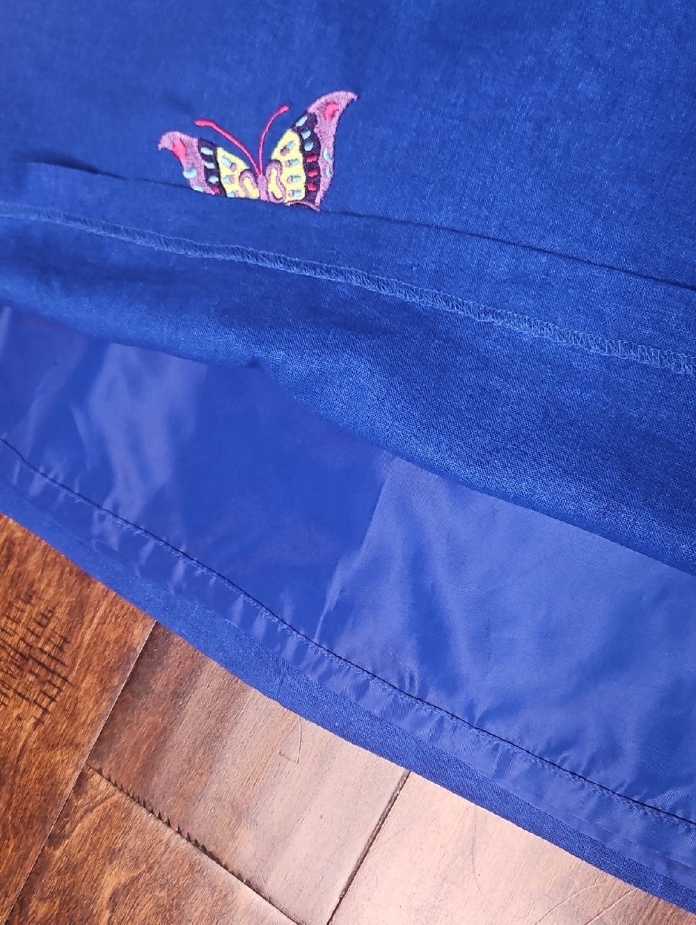 AGB Royal Blue Sleeveless Butterfly Appliqué Shift Dress - Picture 5 of 6